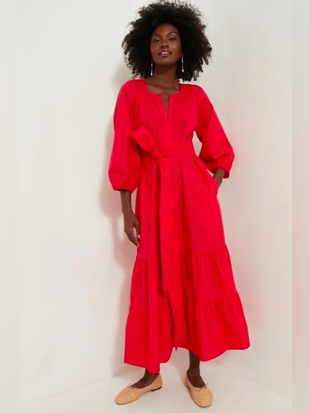 NWT Tuckernuk Tiered Red Maxi Dress with Size XXXL